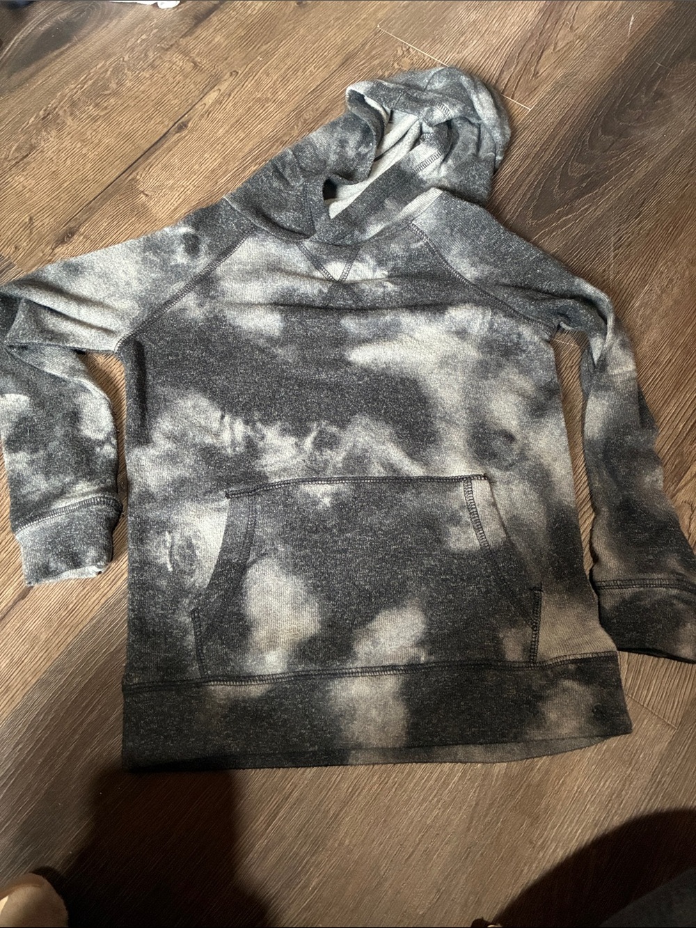 Kids Tie-Dye Gray Hooded Sweatshirt